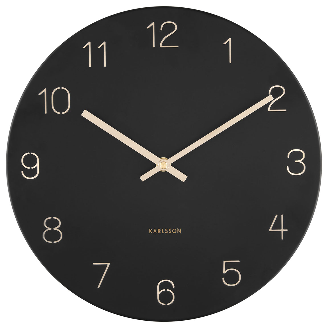 Karlsson KA5788BK seinäkello Charm Engraved Numbers Small Black 30 cm