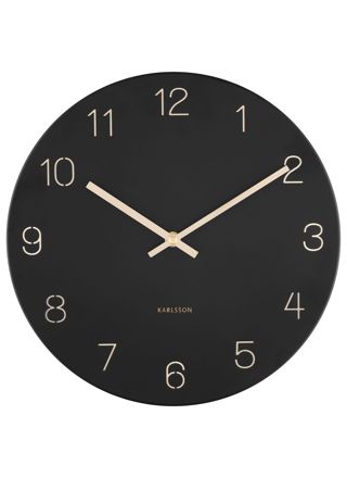 Karlsson KA5788BK seinäkello Charm Engraved Numbers Small Black 30 cm