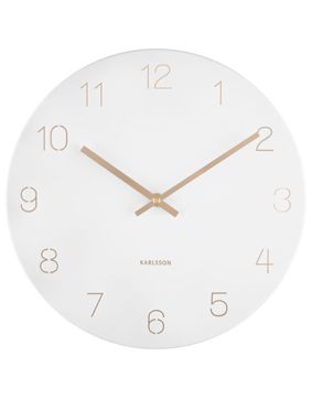 Karlsson KA5788WH seinäkello Charm Engraved Numbers Small White 30 cm