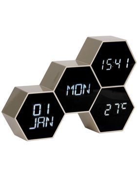 Karlsson KA5805GD herätyskello Six In The Mix Rubberized Gold Painted