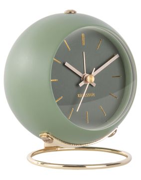 Karlsson KA5833GR herätyskello Globe Moss Green