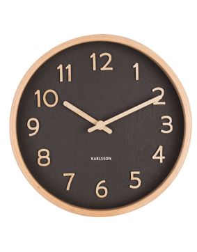Karlsson KA5851BK Pure Wood Grain Small Black seinäkello 22 cm