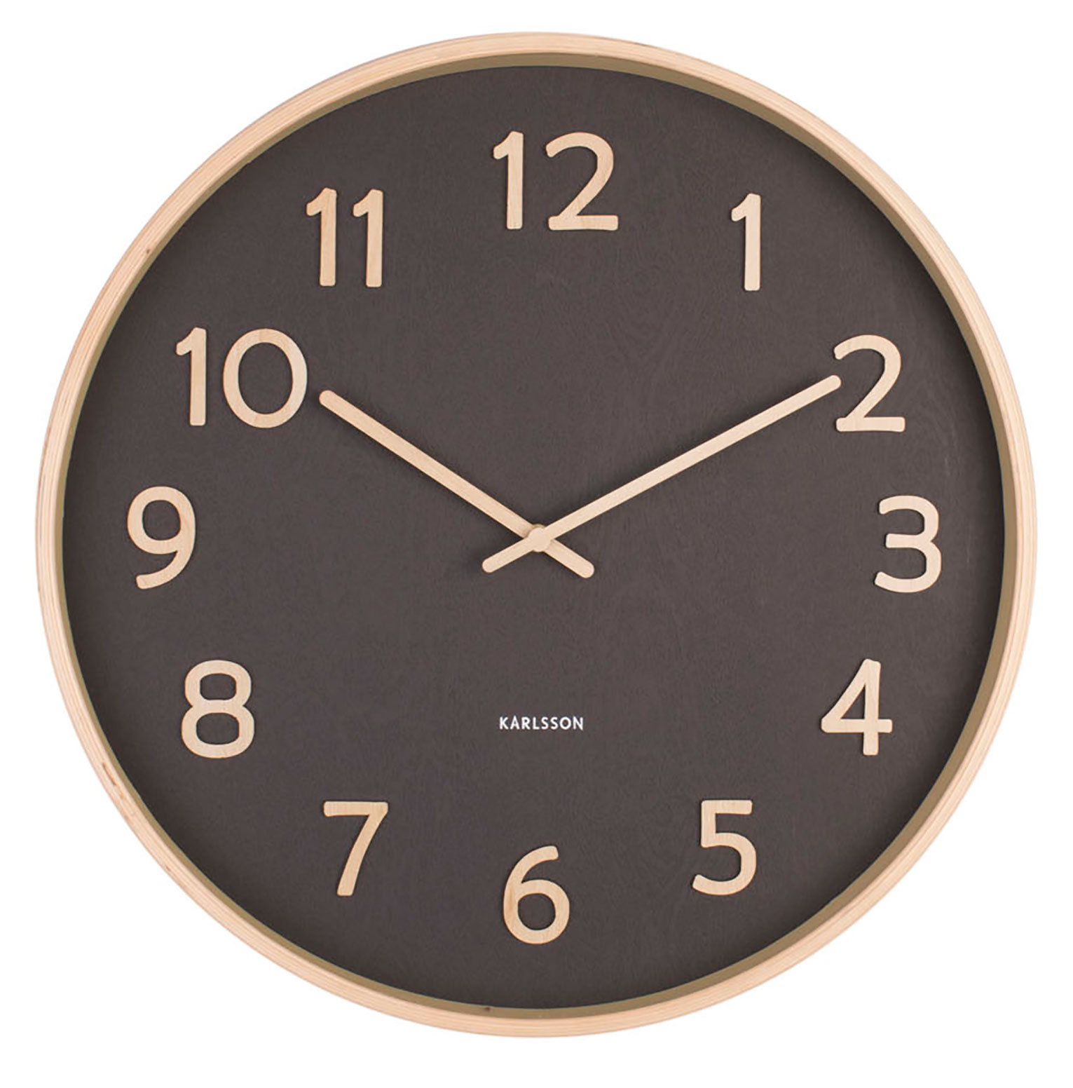 Karlsson KA5852BK Pure Wood Grain Black seinäkello 40 cm