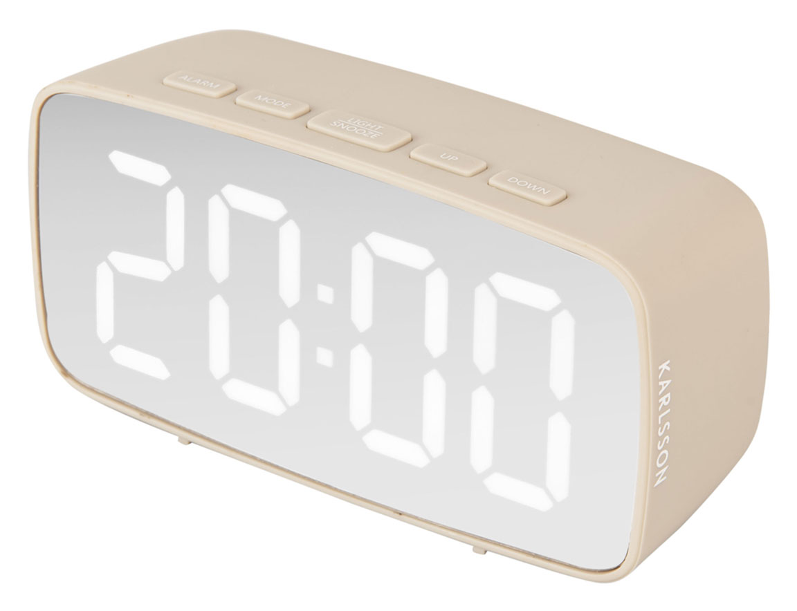 Karlsson Silver Mirror LED Oval Warm Grey herätyskello KA5876WG