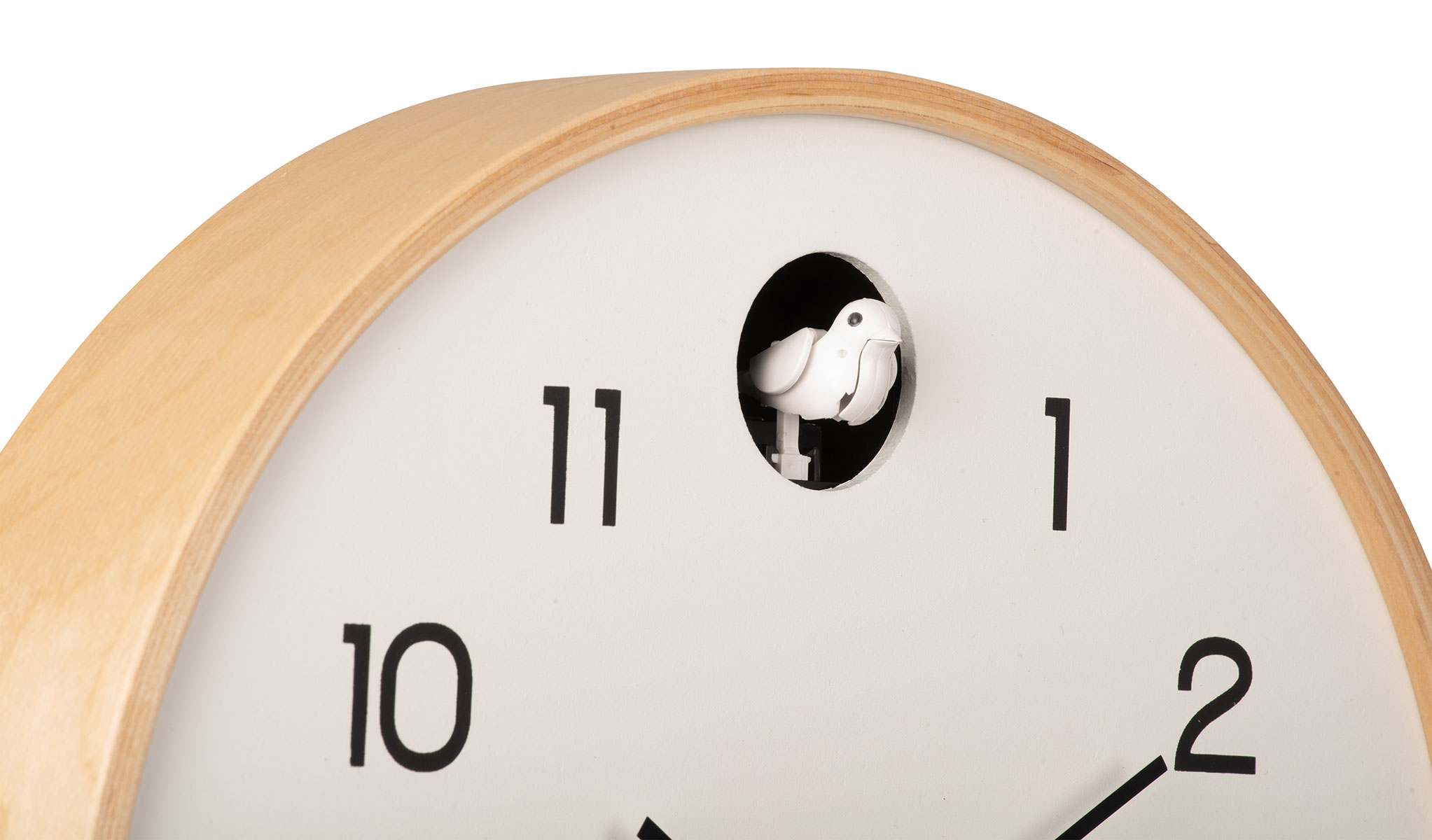 Karlsson Natural Cuckoo Birch Wood White seinäkello KA5886WH Keskisen