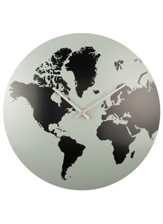 Karlsson World Map Metal Grayed Jade seinäkello KA5889GR