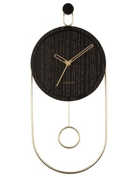 Karlsson Swing Pendulum Wood Veneer Black seinäkello KA5892BK