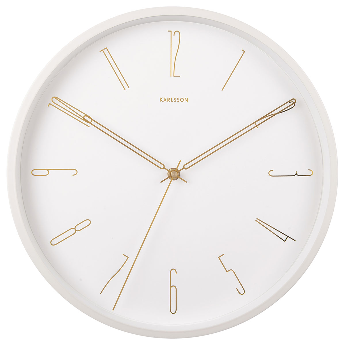 Karlsson Belle Numbers Metal White seinäkello KA5898WH