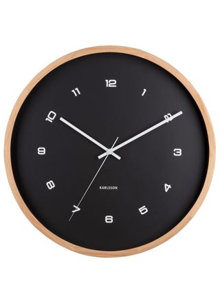 Karlsson seinäkello Modesta light wood black  KA5938BK
