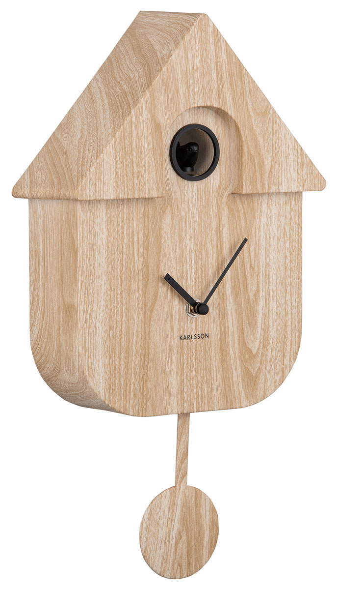 Karlsson Modern Cuckoo seinäkello light wood print KA5964WD