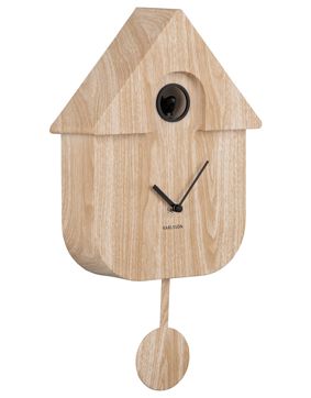 Karlsson Modern Cuckoo seinäkello light wood print KA5964WD