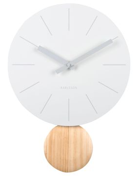 Karlsson seinäkello Arlo Pendulum matt white KA5967WH