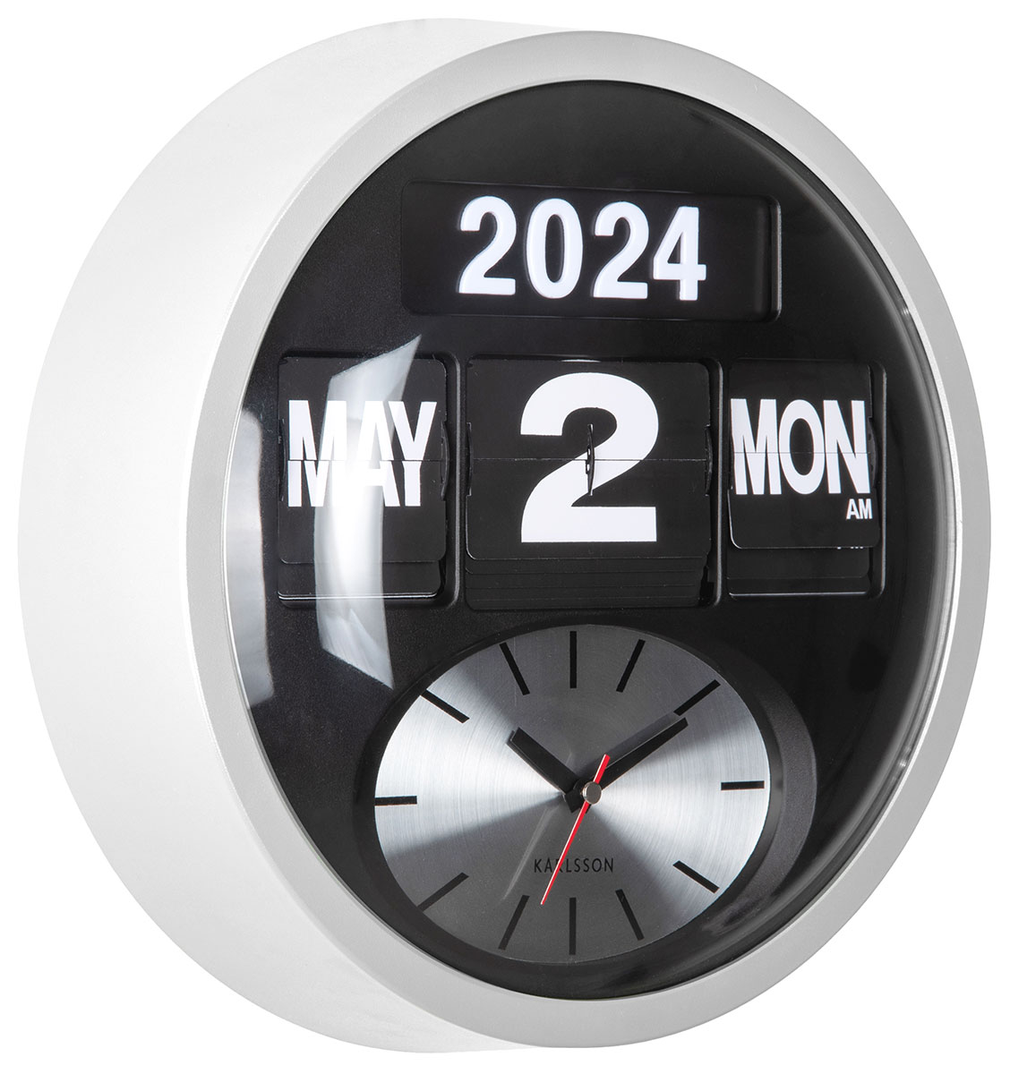 Karlsson Round Flip seinäkello KA6030WH