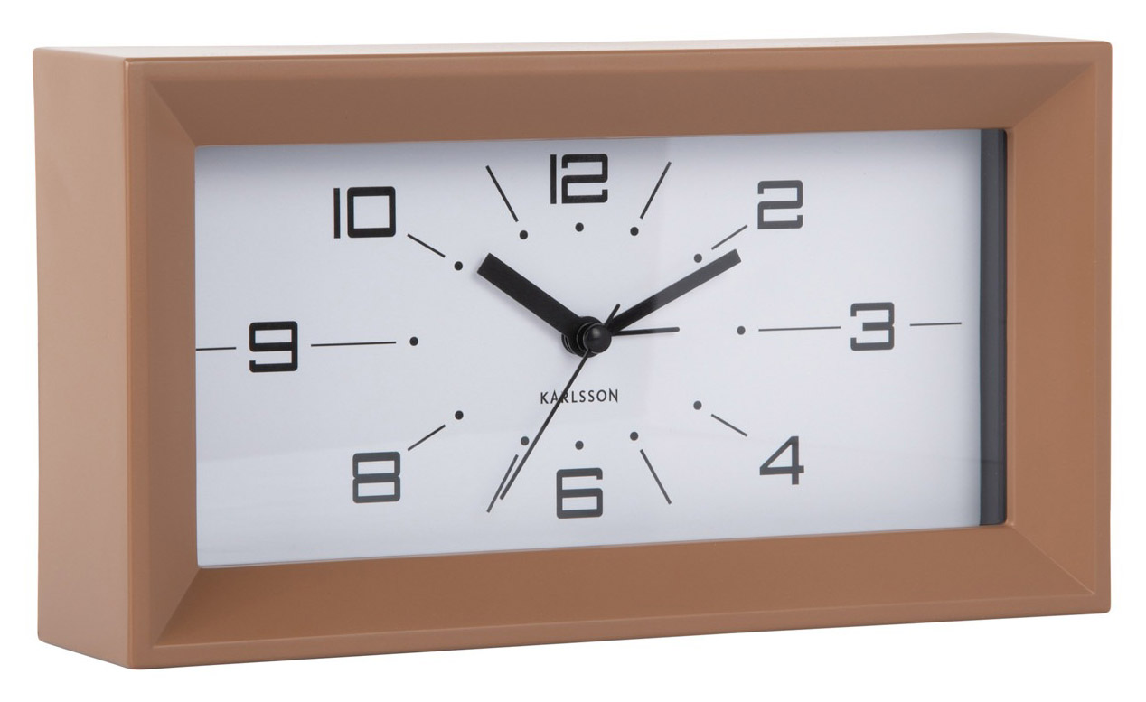 Karlsson herätyskello Lujo Rectangle mocha brown KA6066BR