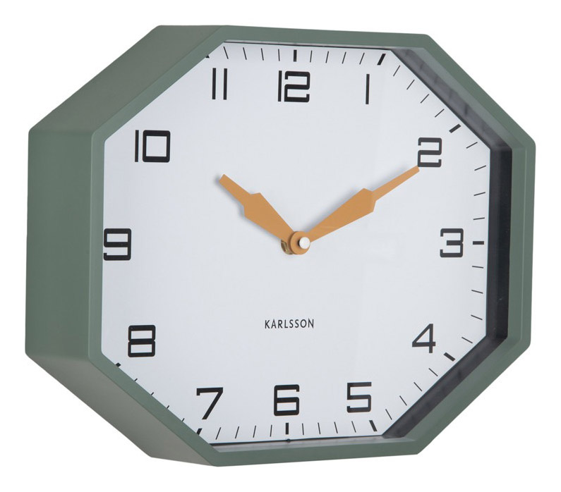 Karlsson seinäkello Modern Factory Octagon jungle green KA6067GR