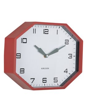Karlsson seinäkello Modern Factory Octagon ochre red KA6067RD