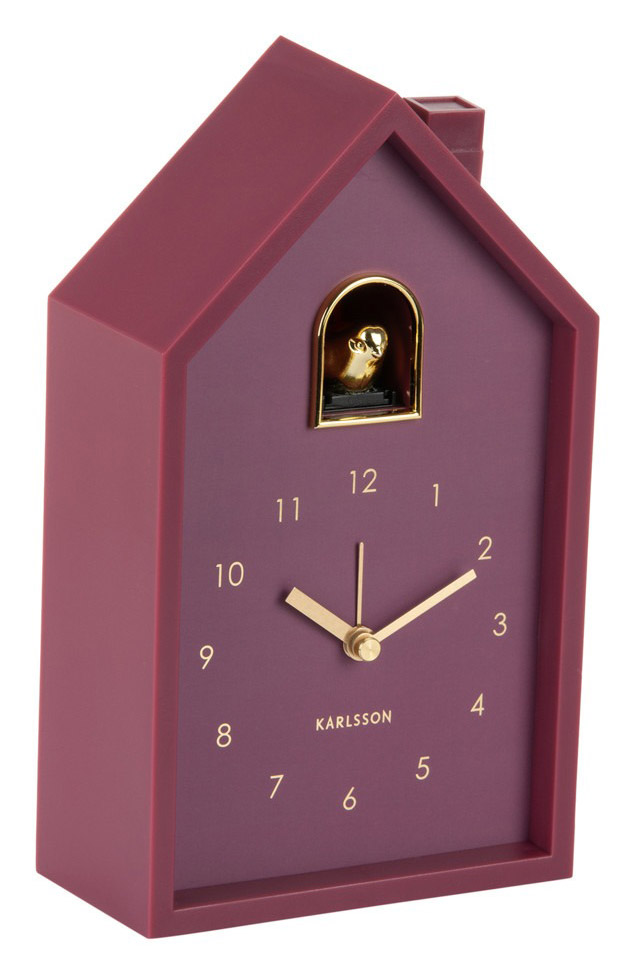 Karlsson herätyskello Modern Cuckoo Oro dark mauve KA6077PU