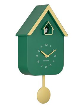 Karlsson seinäkello Dupla Color Cuckoo retro green KA6081GR