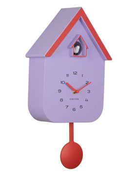 Karlsson seinäkello Dupla Color Cuckoo soft purple KA6081PU