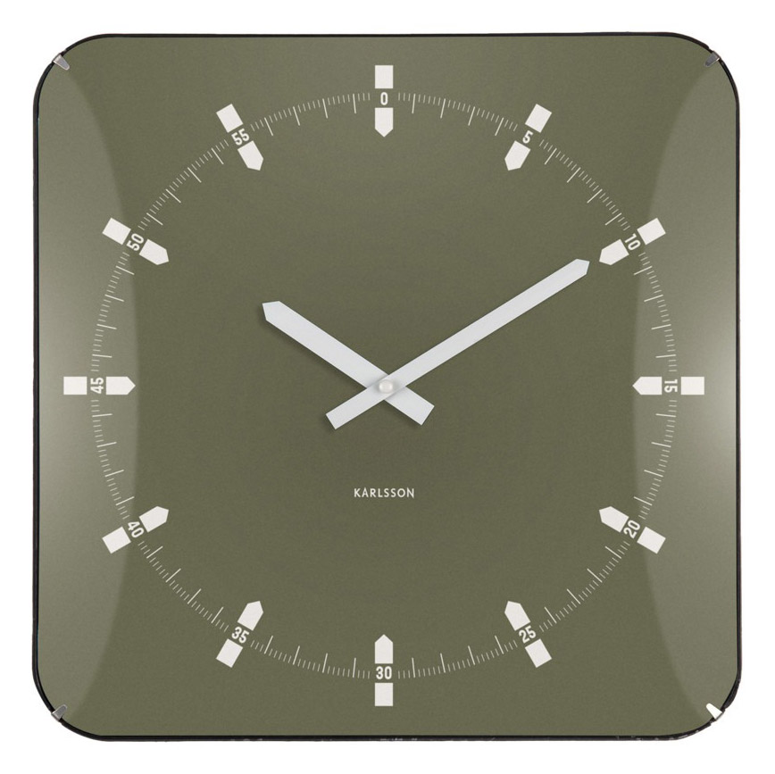 Karlsson seinäkello Sucinto Dome square luxury green KA6085GR
