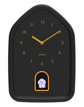 Karlsson seinäkello Modern Doggy black KA6098BK