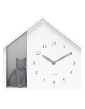 Karlsson seinäkello Sitting Cat white KA6099WH