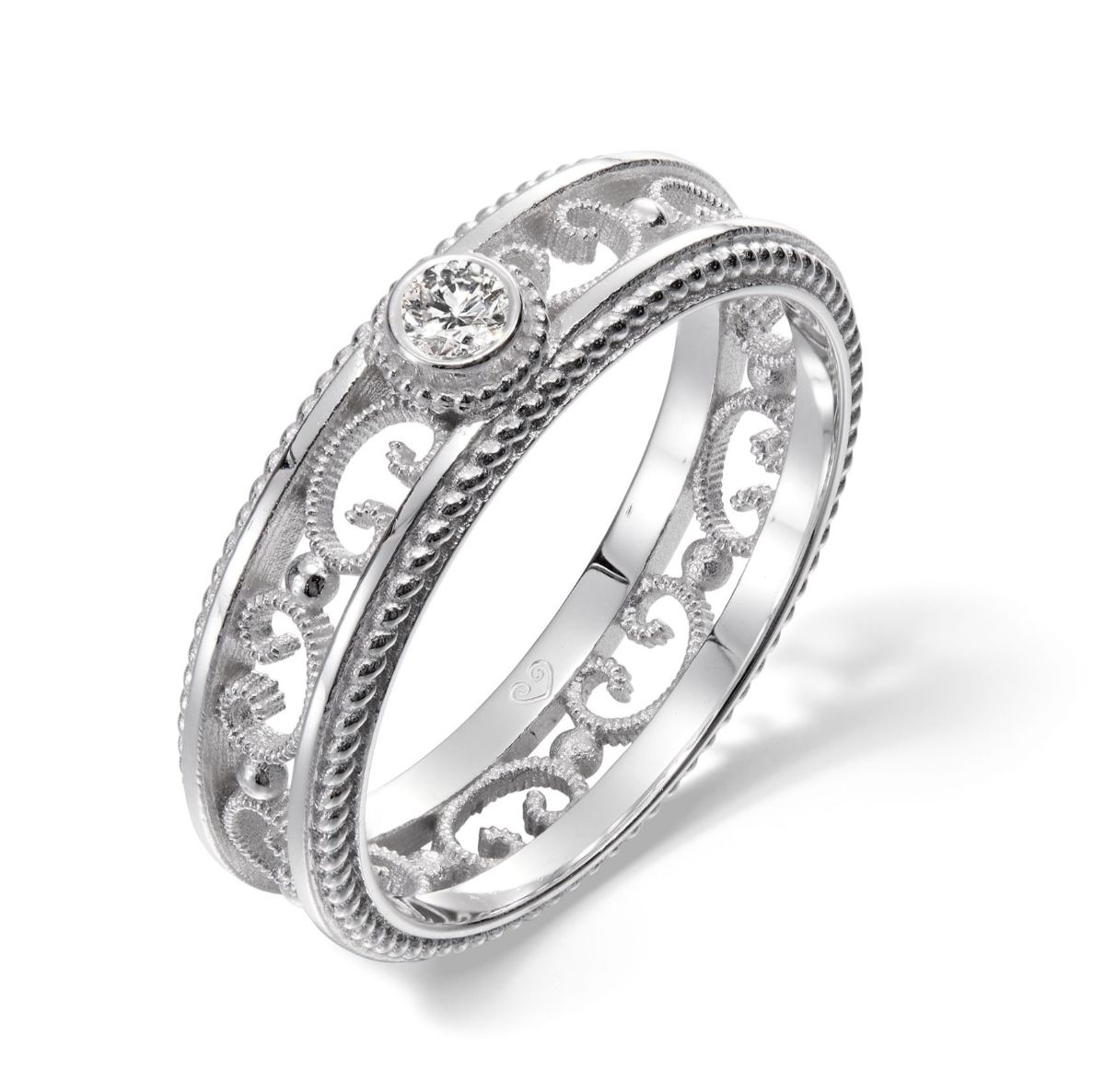 Kalevala Filigraani 5 mm 0.06 ct laboratoriotimanttisormus valkokulta 541000501L