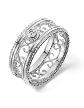 Kalevala Filigraani 8.5 mm 0.06 ct laboratoriotimanttisormus valkokulta 541000503L