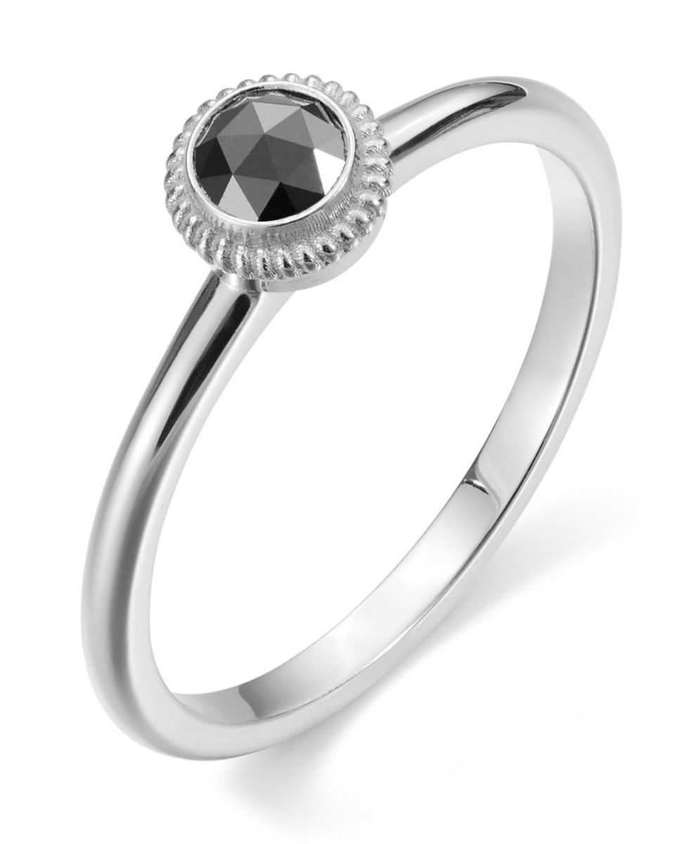 Kalevala Valittu 0.20 ct musta timanttisormus valkokulta 541000002B