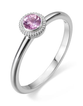 Kalevala Valittu 4.0 mm pinkki safiirisormus valkokulta 541000002S