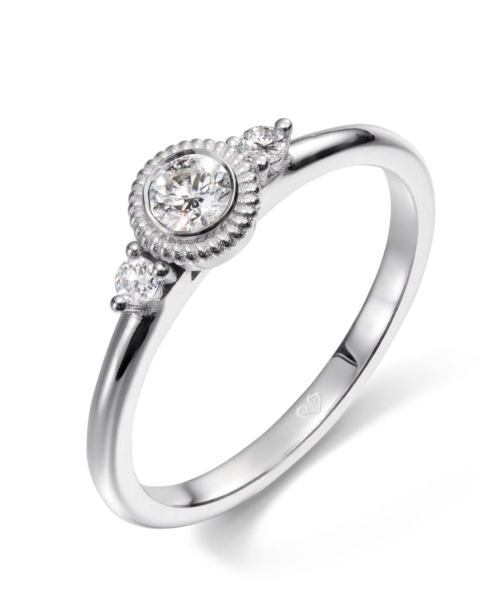 Kalevala Valittu kolmikivinen 0.23 ct laboratoriotimanttisormus valkokulta 541000003L