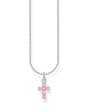 Thomas Sabo hopea ristikaulakoru vaaleanpunaisilla zirkonioilla KE2226-051-9-L45v