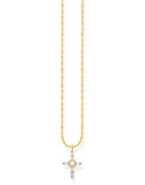 Thomas Sabo True Romance gold-plated white cross Romance ristikaulakoru KE2296-445-14-L45V