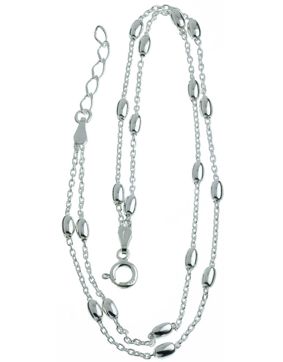 Hopeinen tuplaoliivi-nilkkaketju NK25/25