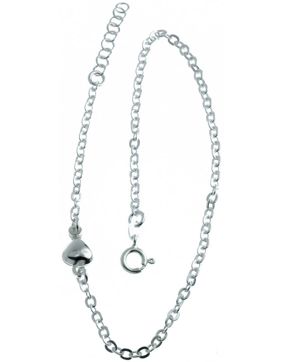Hopeinen nilkkaketju sydämellä NK28/25