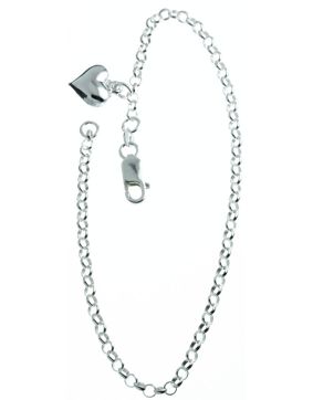 Hopeinen papunilkkaketju sydämellä NK35/25