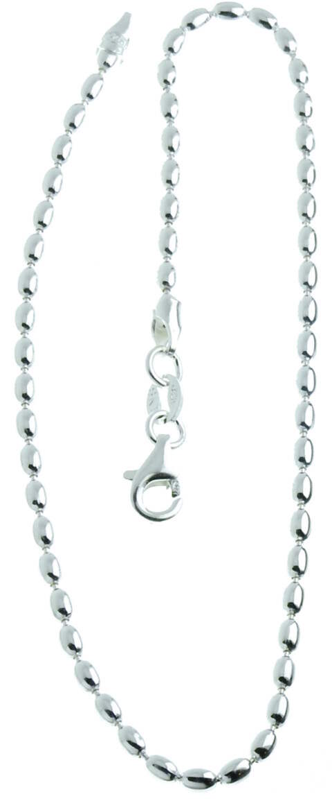 Hopeinen nilkkaketju oliivi 2.3mm NK3/25