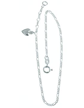 Hopeinen nilkkaketju figaroketju NK8/25