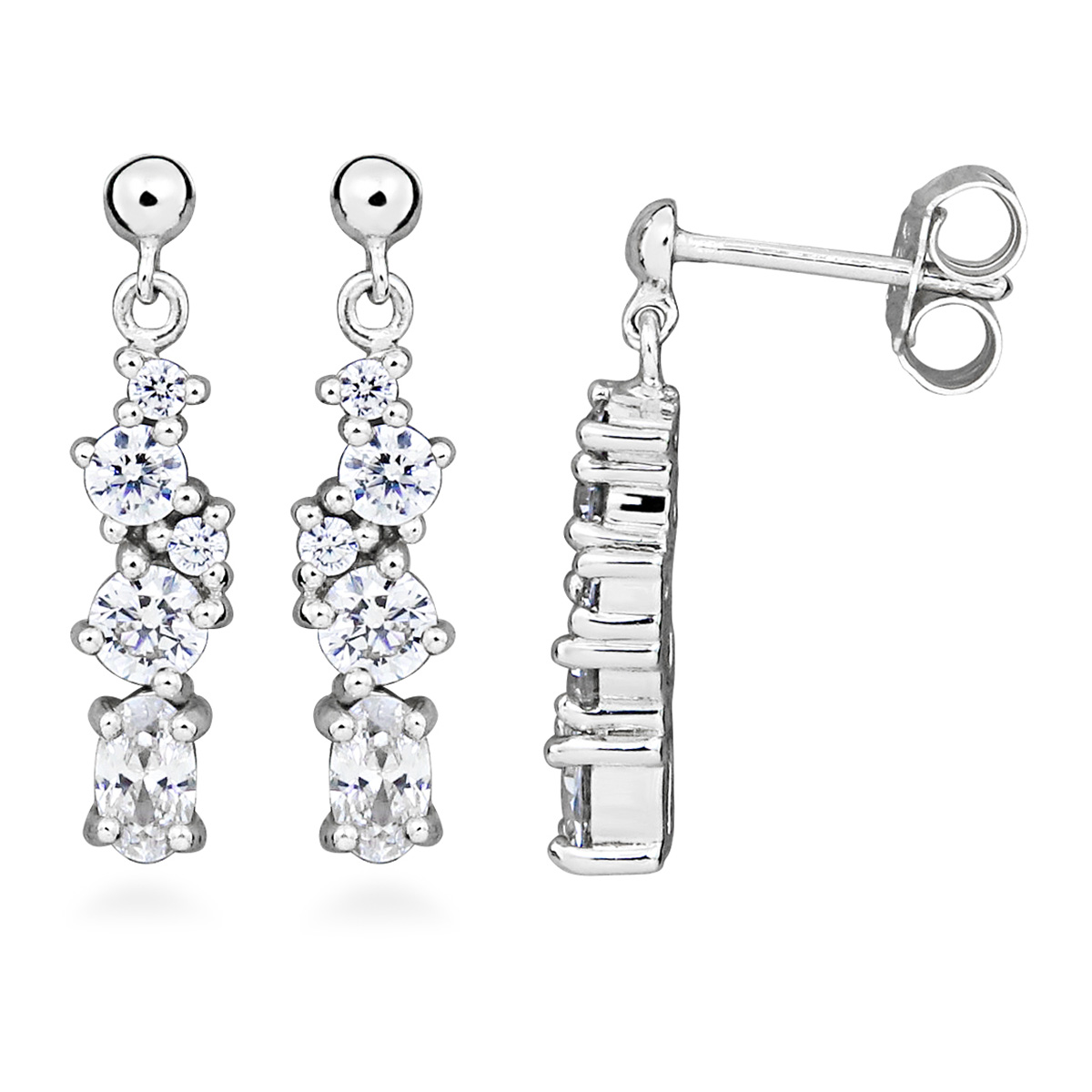 Lykka Casuals hopeakorvakorut säteet