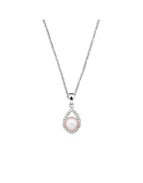 Lykken Pearls hopeinen helmikaulakoru 45 cm
