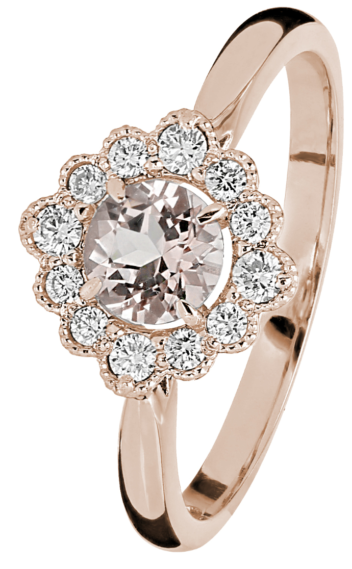 Kohinoor timantti-morganiittisormus Bellis 033-616PMO-16