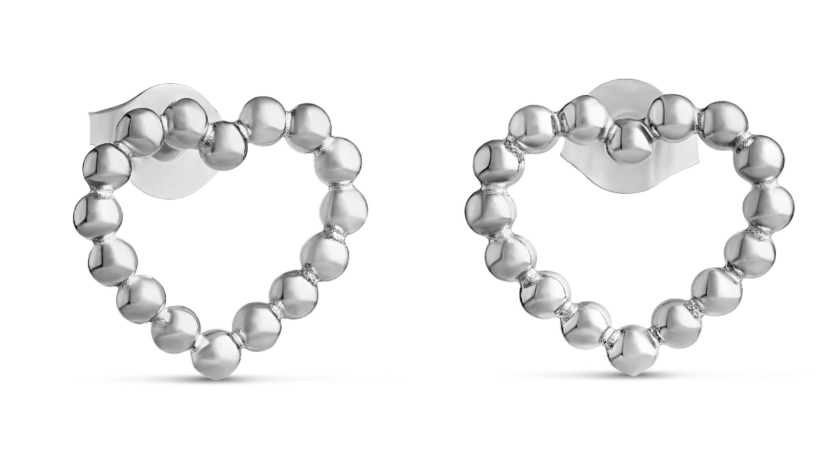 Lempikoru Helmikki Rakkaus hopea platinoitu sydänkorvakorut 34 085 00 000