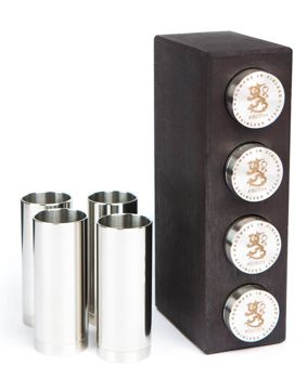 Ukko Schnapps 4 Leijona snapsilasit koivutukissa (41144)