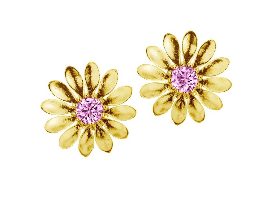 Lempikoru Kukkanen tappikorvakorut pinkki kullattu 5307506000