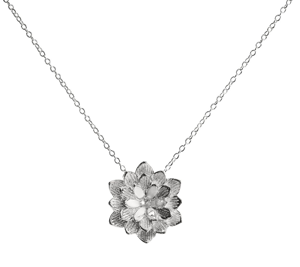 Hopeapuro Lootus kaulakoru K417