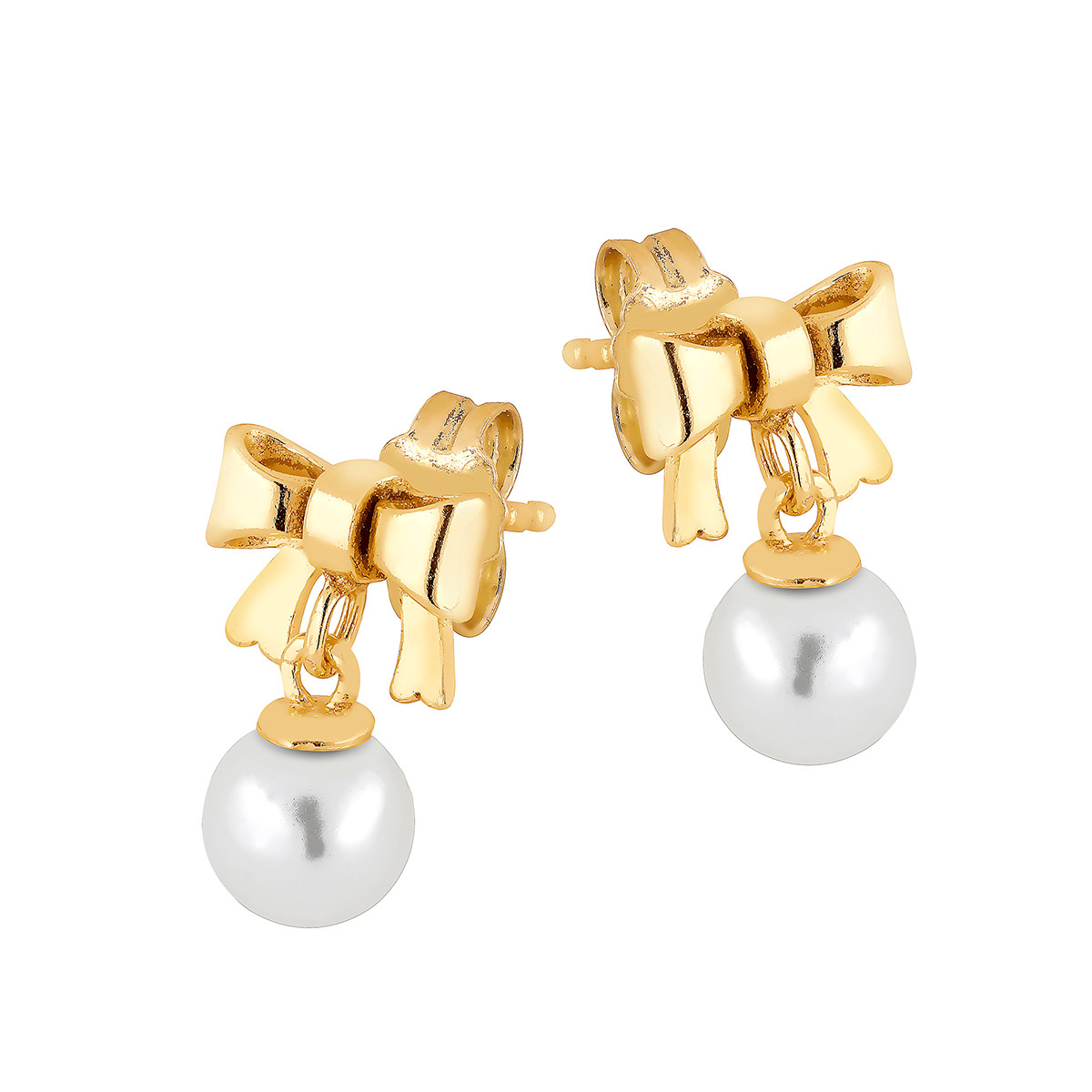 Lykka Symbols helmi ja rusetti korvakorut kullattua hopeaa