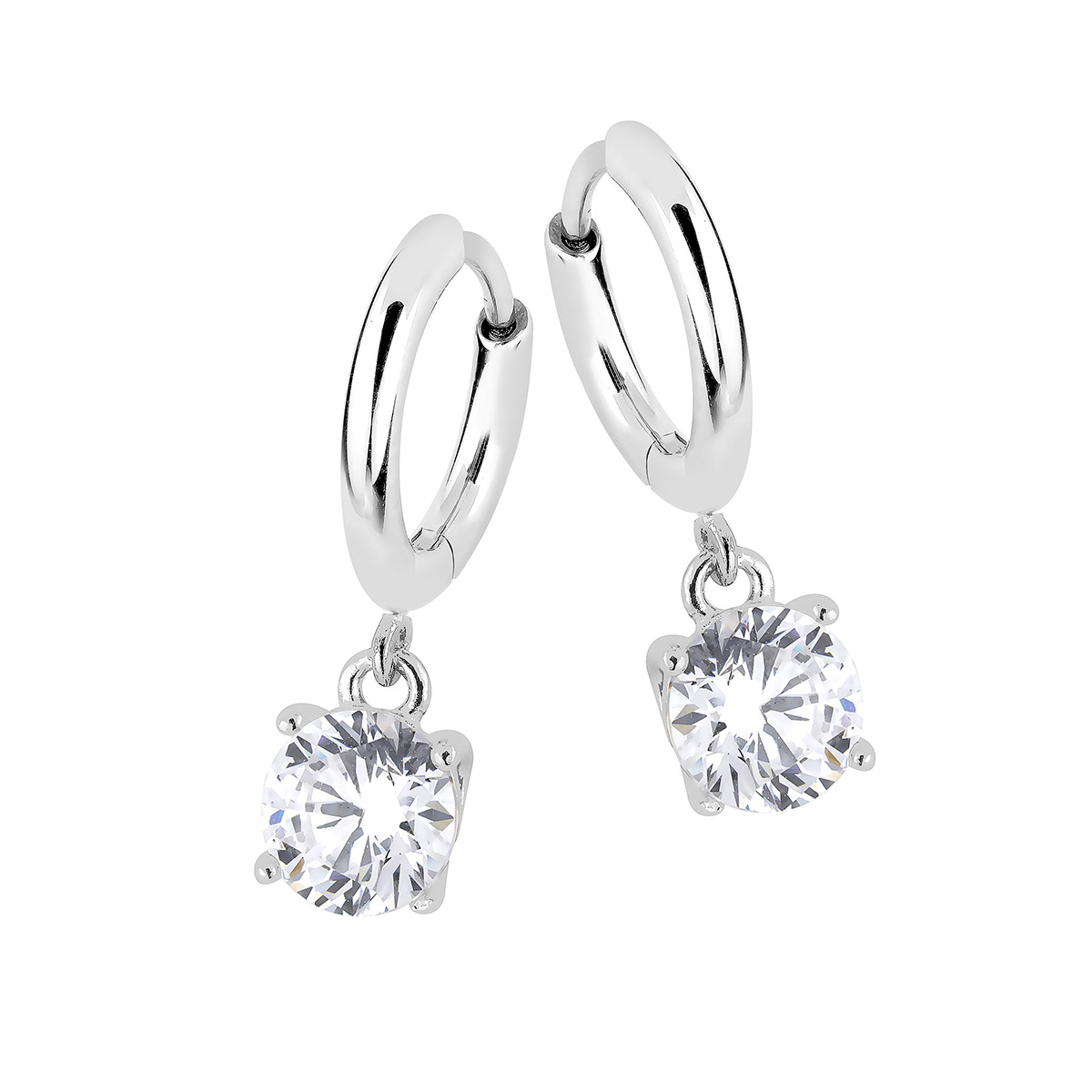 Lykka Casuals hopea rengaskorvakorut zirkonialla