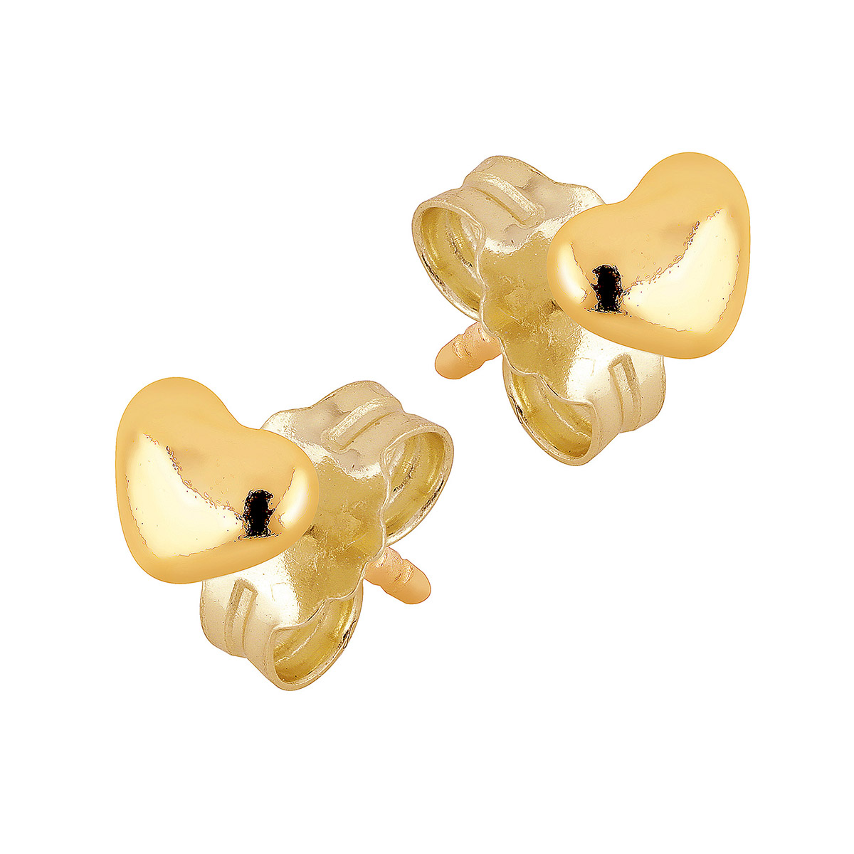 Lykka Hearts 5mm kullatut hopeakorvakorut