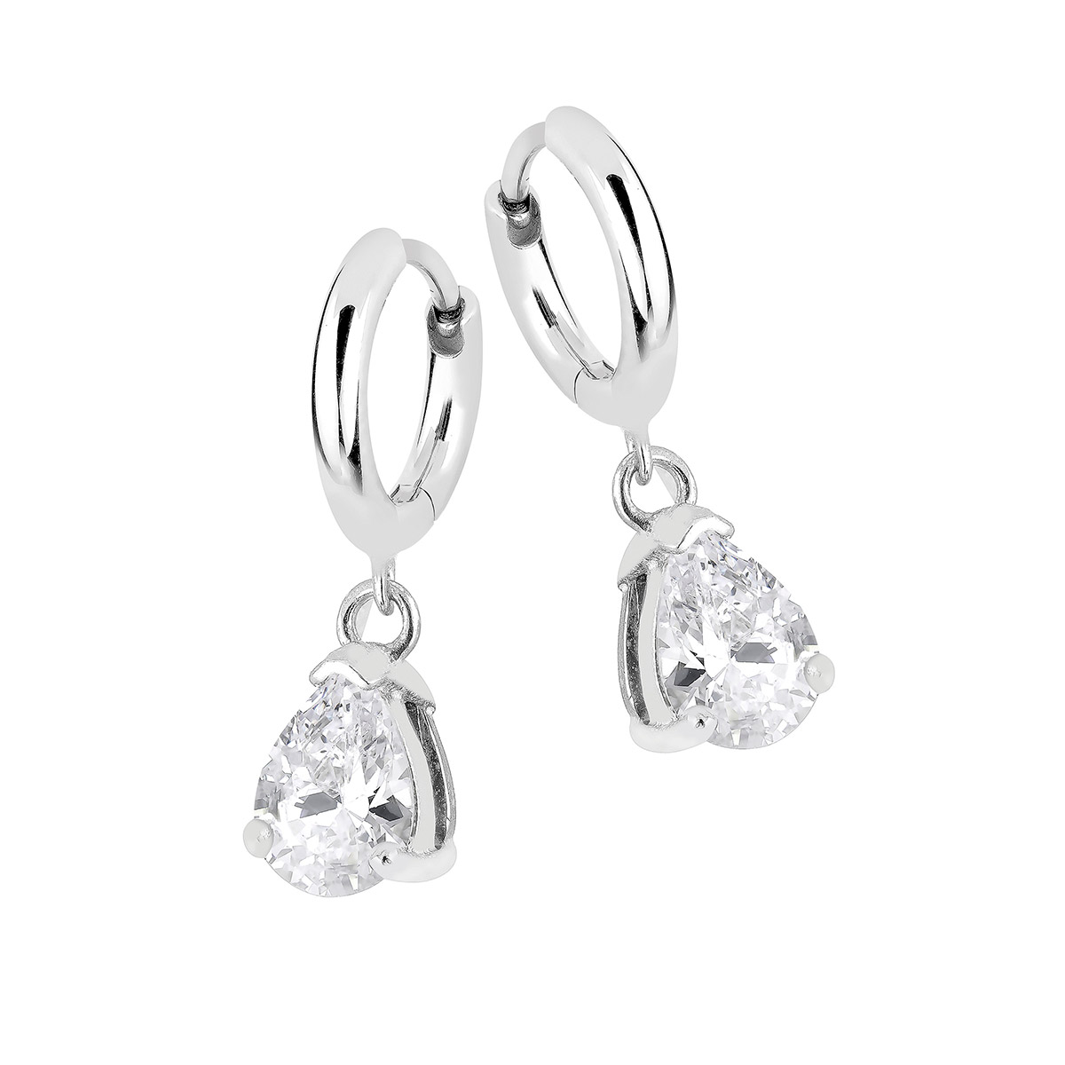 Lykka Casuals zirkonia korvarenkaat hopeaa