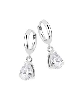 Lykka Casuals zirkonia korvarenkaat hopeaa